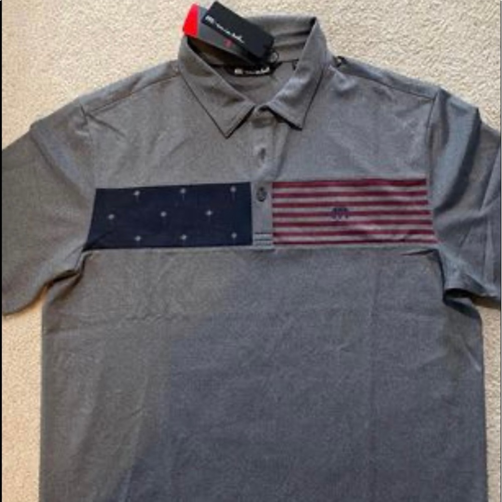 Brand-new men’s Travis Matthews golf polo Sea to Sea Grey large